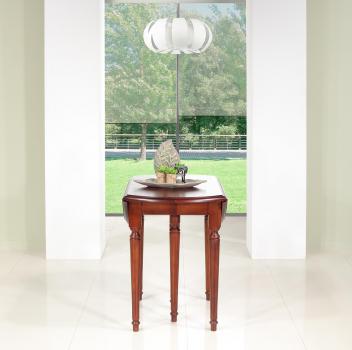 Mesa de comedor redonda y extensible, fabricada en madera de cerezo macizo estilo Luis XVI,  6 patas 3 extensiones DIÁMETRO 90 cm