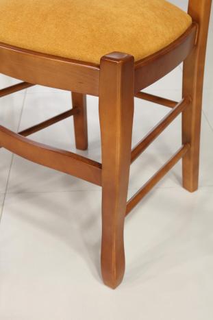 Silla Camille fabricada en madera de cerezo macizo con asiento de tela en estilo Louis Philippe 