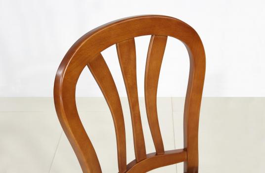 Silla Camille fabricada en madera de cerezo macizo con asiento de tela en estilo Louis Philippe 