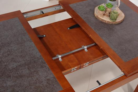 Mesa de comedor Aurore fabricada en madera maciza de cerezo cubierta de cerámica en estilo Contemporáneo 