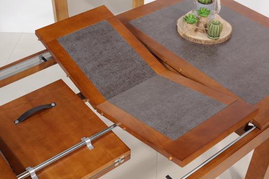 Mesa de comedor Aurore fabricada en madera maciza de cerezo cubierta de cerámica en estilo Contemporáneo 
