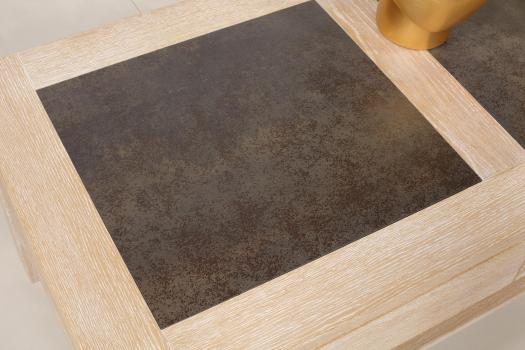 Mesa de centro con cubierta de cerámica en Roble Macizo Línea Contemporánea