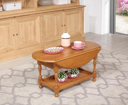 Mesa de centro Victor de roble macizo de estilo Louis Philippe
