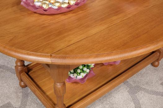 Mesa de centro Victor de roble macizo de estilo Louis Philippe