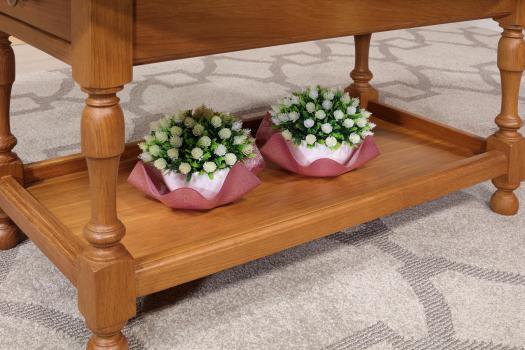 Mesa de centro Victor de roble macizo de estilo Louis Philippe