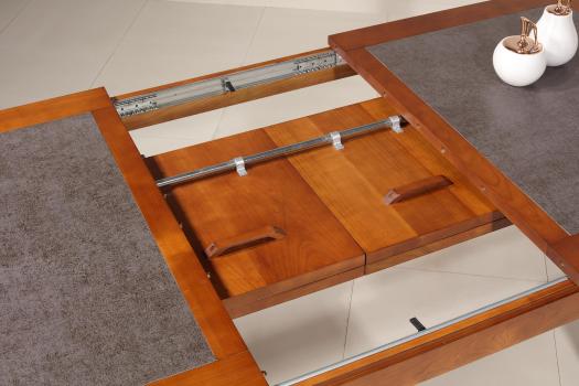 Mesa de comedor rectangular Aurore fabricada en madera de cerezo macizo estilo contemporáneo 