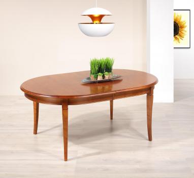 Mesa de comedor Estelle ovalada fabricada en madera maciza de cerezo en estilo Louis Philippe 