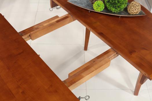 Mesa de comedor redonda Camille fabricada en madera maciza de cerezo en estilo Louis Philippe 