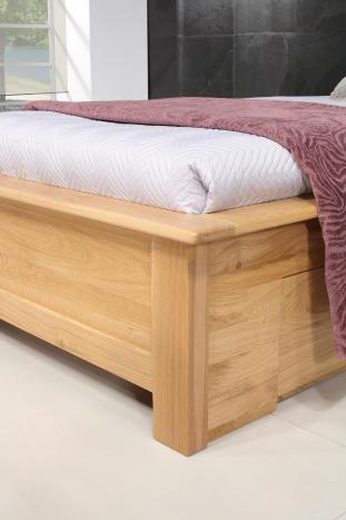 Cama colección naturaleza fabricada en madera de roble macizo estilo contemporáneo 