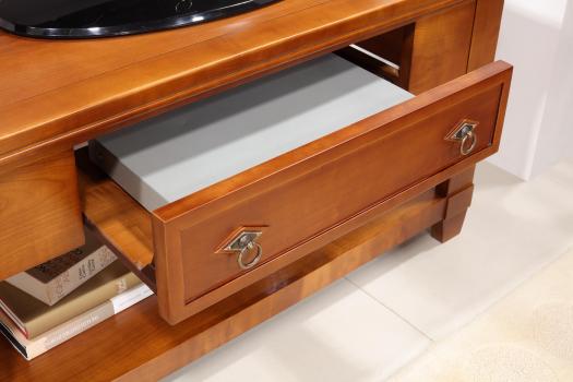 Mueble de TV Adéline fabricado en madera de cerezo macizo en estilo Rústico