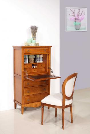 Escritorio Salomé de 4 cajones en madera de cerezo estilo Directoire
