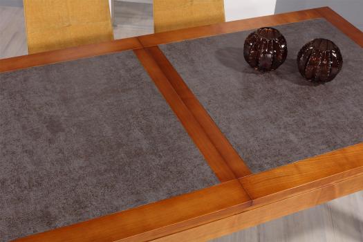 Mesa de comedor Aurore fabricada en madera maciza de cerezo cubierta de cerámico en estilo Contemporáneo 