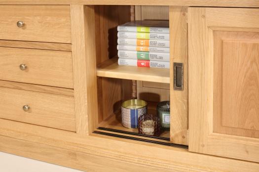 Mueble para TV Jean-Lin en roble macizo de estilo Luis Felipe