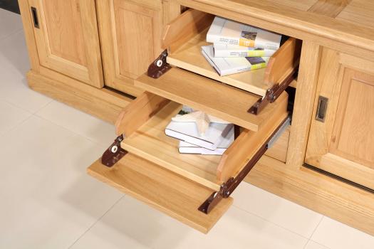 Mueble para TV Jean-Lin en roble macizo de estilo Luis Felipe