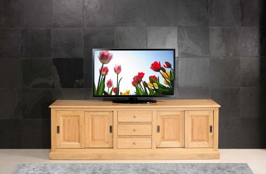 Mueble para TV Jean-Lin en roble macizo de estilo Luis Felipe