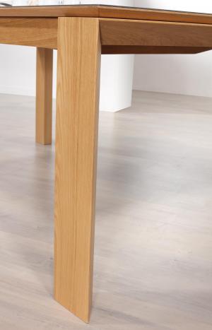 Mesa de comedor rectangular lsaac fabricada en madera de roble y cerámica de estilo Contemporáneo 