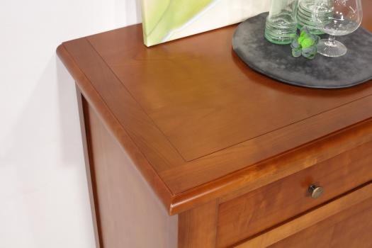 Aparador de 2 puertas Anne-Laure fabricado en madera de cerezo en estilo rústico Longitud 165 cm