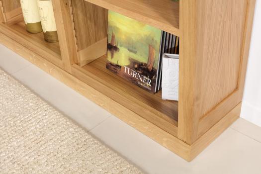 Librería Contemporánea Loïc de roble macizo con 3 módulos y 4 estantes 