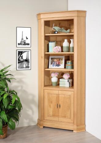 Armario esquinero fabricado en Roble de 2 puertas estilo Directoire 