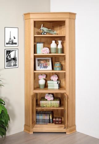 Armario esquinero fabricado en Roble de 2 puertas estilo Directoire 