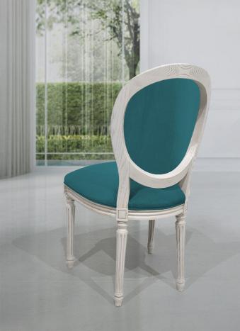 Silla Simón fabricada en madera de roble macizo de estilo Luis XVI 