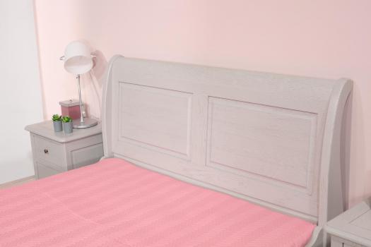 Cama Bateau Jean 140x190, de roble macizo de estilo Louis Philippe 