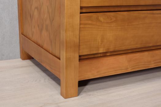 Cómoda de 3 cajones de madera de cerezo de estilo contemporáneo 