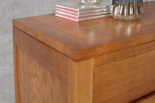 Cómoda de 3 cajones de madera de cerezo de estilo contemporáneo 