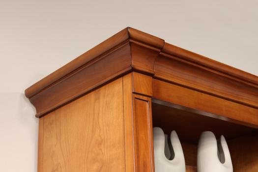 Biblioteca de 6 puertas Angèle de madera maciza de cerezo en estilo Directoire con escalera