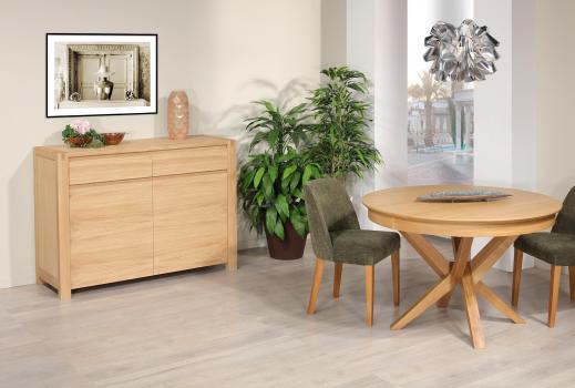 Aparador Jean-Lin de 2 puertas en roble de línea Contemporánea