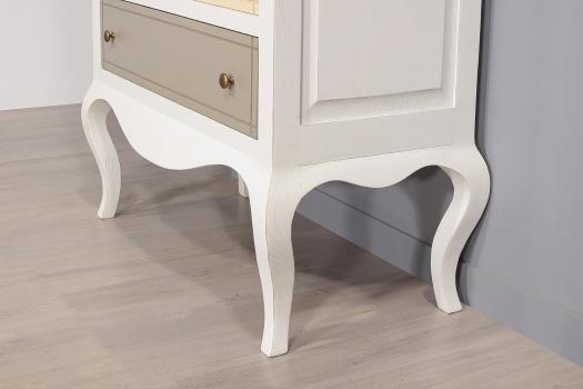 Cómoda o mueble recibidor Flora, en cerezo y castaño multicolor
