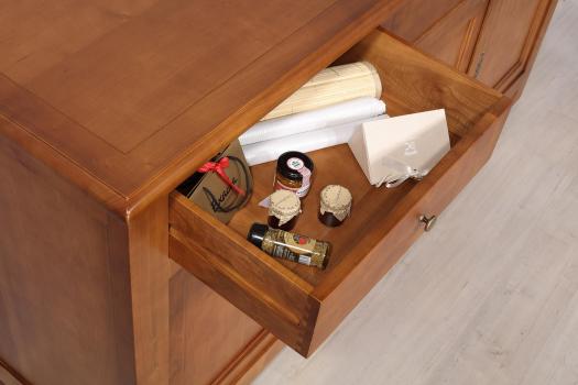 Aparador de 3 puertas de madera de cerezo de estilo rústico 