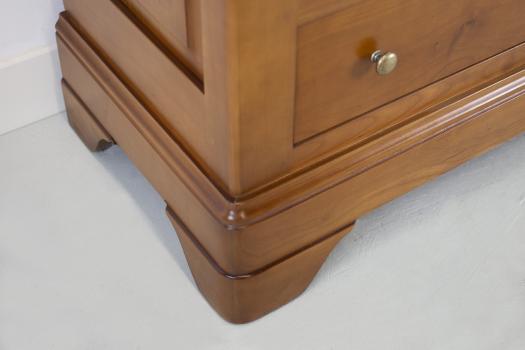 Cómoda de 4 cajones en madera maciza de cerezo estilo Louis Philippe 