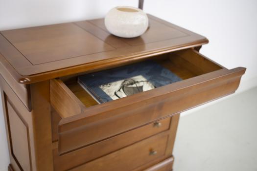 Cómoda de 4 cajones en madera maciza de cerezo estilo Louis Philippe 