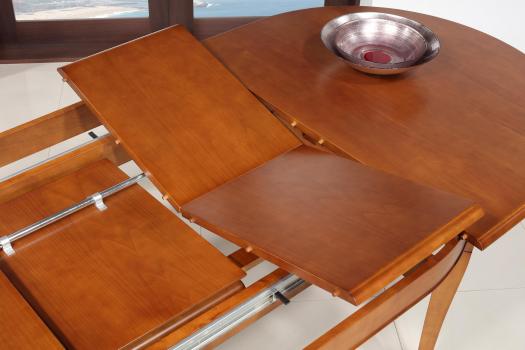 Mesa ovalada Constance de madera maciza de Cerezo de estilo Louis Philippe 
