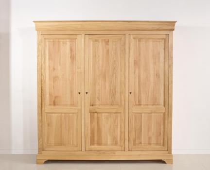 Armario de 3 puertas en Roble macizo de estilo Louis Philippe 