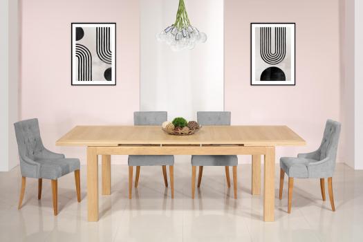 Solid Oak Contemporary style Rectangular extending Dining Table
