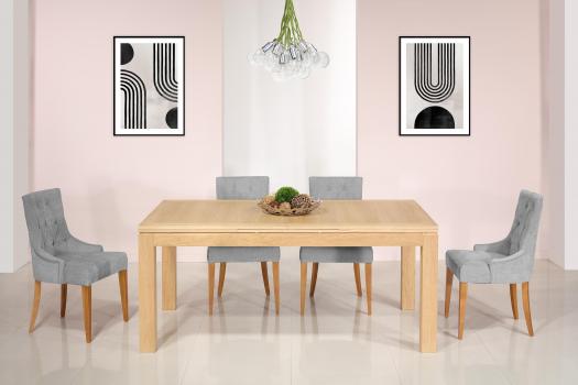 Solid Oak Contemporary style Rectangular extending Dining Table