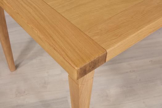 Mesa rectangular Francois, de roble macizo 180*90 + 2 extensiones de 45 cm