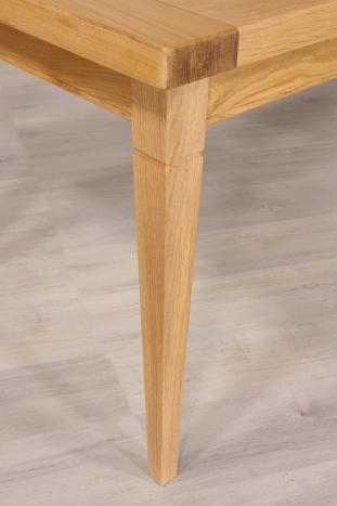 Mesa rectangular Francois, de roble macizo 180*90 + 2 extensiones de 45 cm