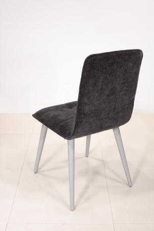 Silla Lise en madera de haya con tejido Elastrón London Black de estilo Contemporáneo 