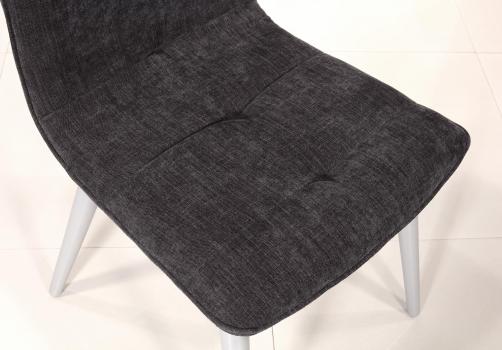 Silla Lise en madera de haya con tejido Elastrón London Black de estilo Contemporáneo 