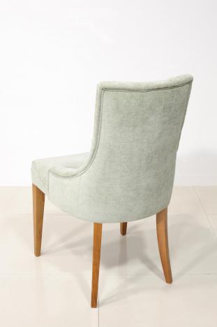 Silla de salón tapizada de 4 patas en madera maciza de cerezo 