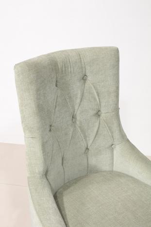 Silla de salón tapizada de 4 patas en madera maciza de cerezo 