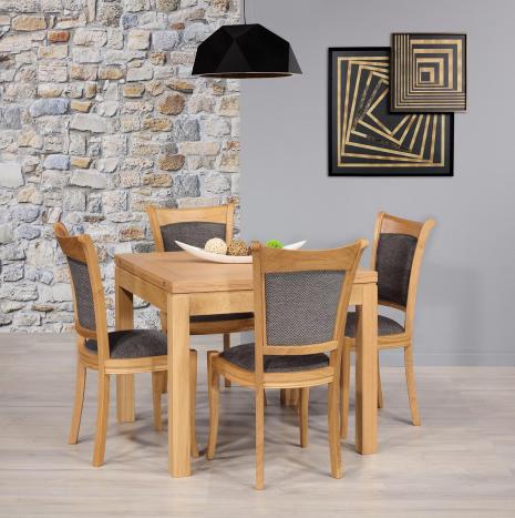 Mesa de comedor 90x90 fabricada en roble macizo de estilo Contemporáneo