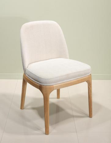 Milo Silla de estilo contemporáneo, 4 patas de fresno macizo Tejido Valdouro