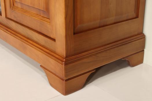 Mueble de TV Nicolas 16/9 de madera maciza de cerezo estilo Louis Philippe Longitud 180 cm