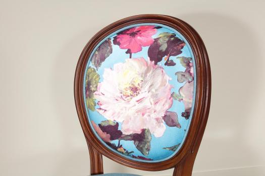 Silla Simón de roble macizo en estilo Luis XVI 