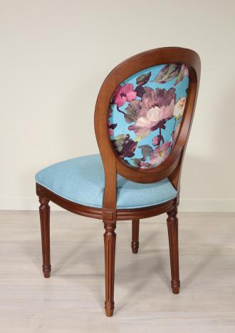 Silla Simón de roble macizo en estilo Luis XVI 