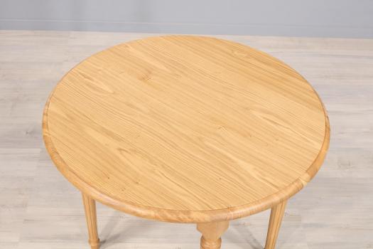 Mesa abatible redonda de roble macizo estilo Louis XVI d
